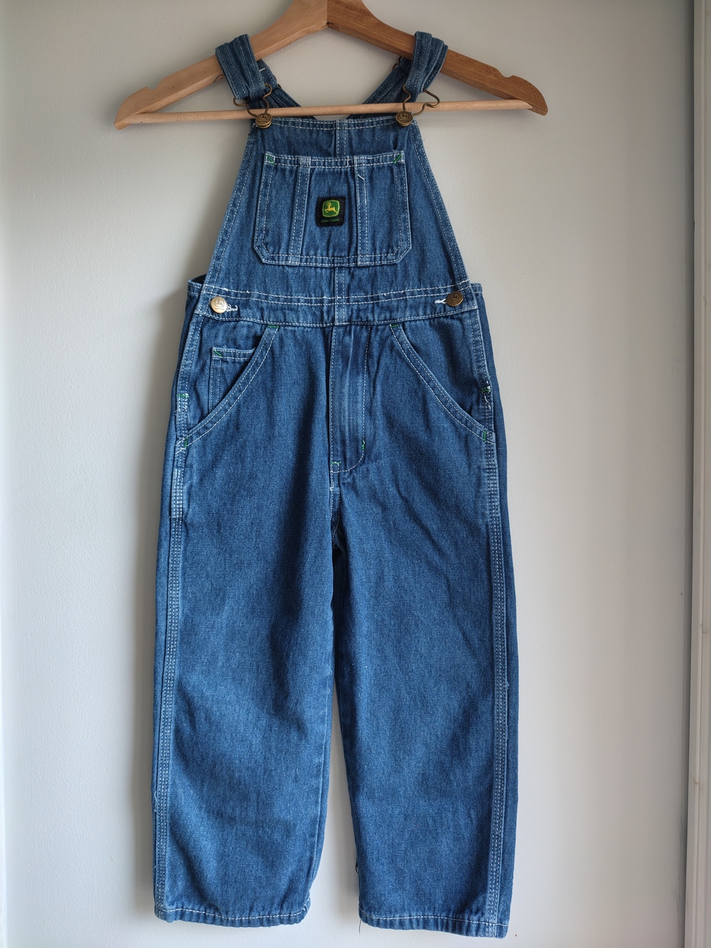 John Deere Kids's Blue Denim Overalls Size 6